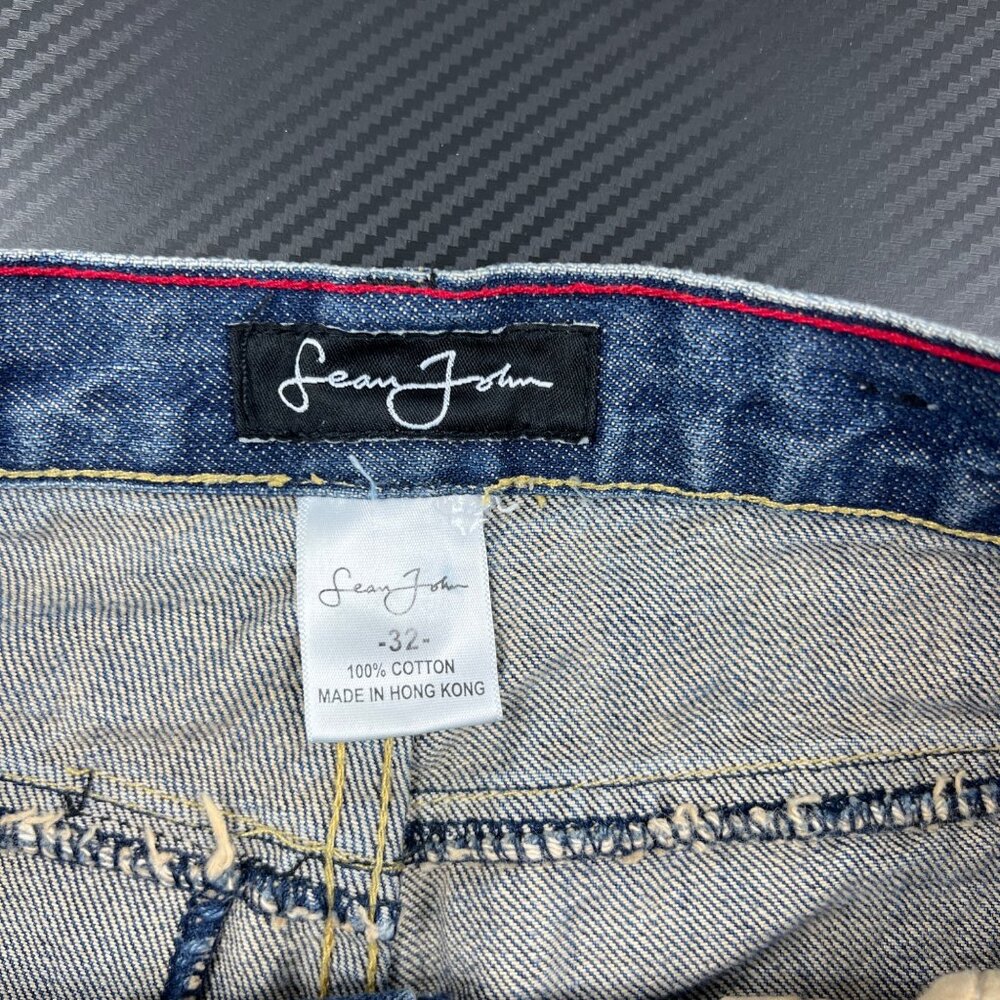 Sean John Jeans Baggy Patchwork Denim Y2K Size 32x32 Grunge Skater Hip Hop - Picture 8 of 12